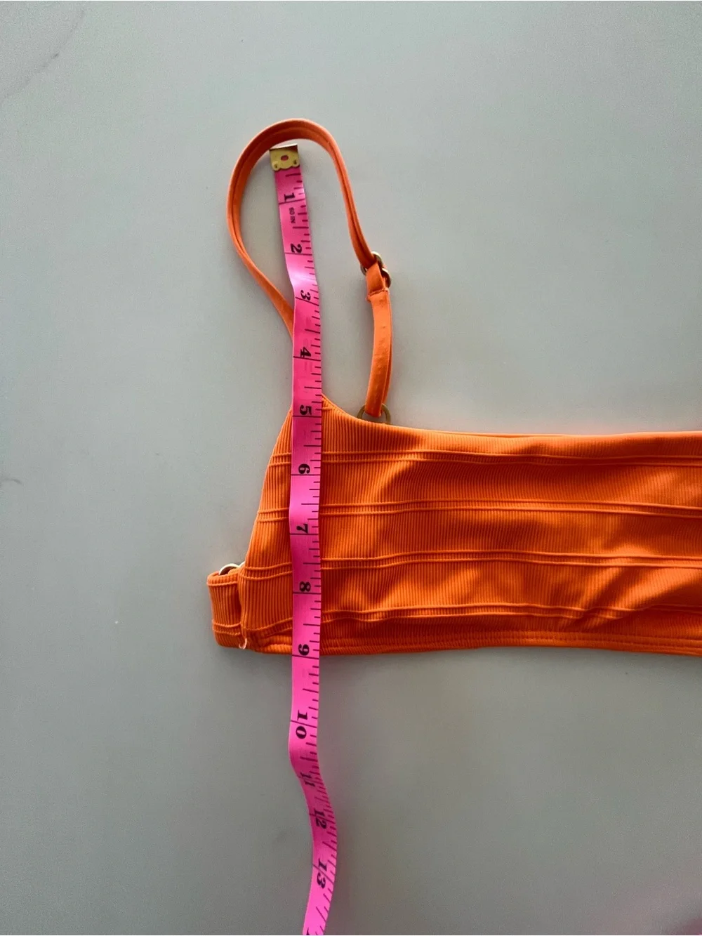 L*Space Ribbed Orange Tangerine Sporty Bralette Style Piper Bikini Top Sz Small